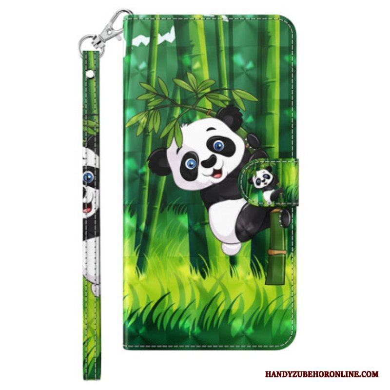 Fodral iPhone 15 Pro Max Med Kedjar 3d Bamboo Panda Med Rem