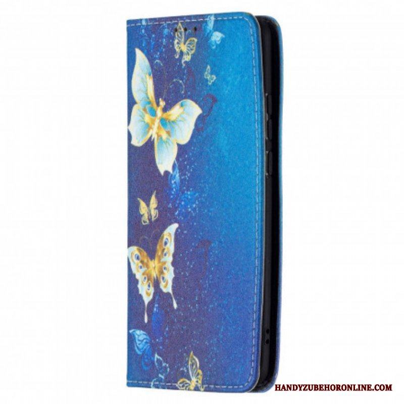 Folio-fodral Huawei P50 Pro Läderfodral Färgglada Fjärilar