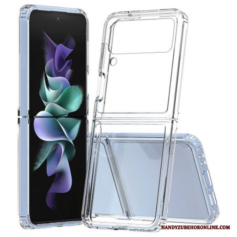 Folio-fodral Mobilskal Samsung Galaxy Z Flip 4 Läderfodral Transparent Förstärkt Kontur