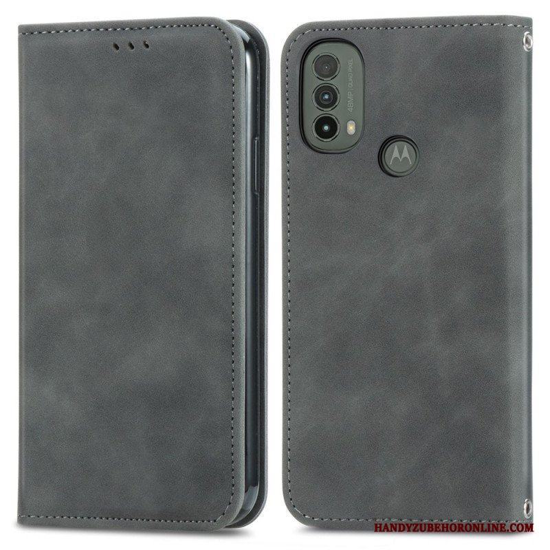 Folio-fodral Moto E40 / E30 / E20 Läderfodral Skin-touch Design