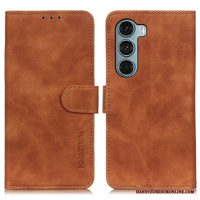Folio-fodral Moto G200 5G Khazneh Vintage Lädereffekt