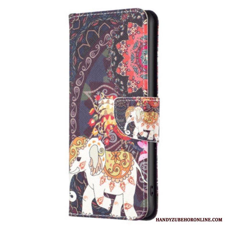 Folio-fodral Samsung Galaxy A14 / A14 5G Tribal Elefant