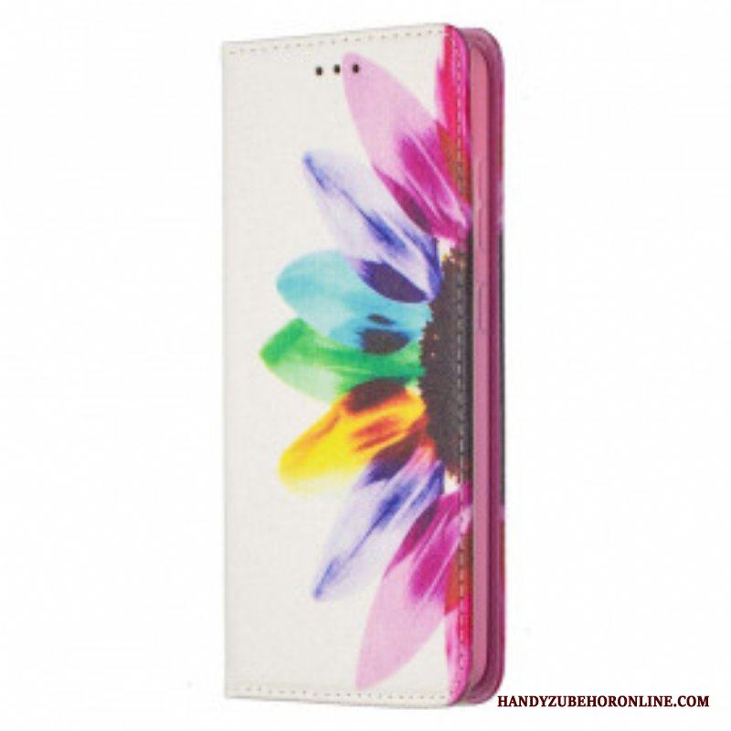 Folio-fodral Samsung Galaxy A52 4G / A52 5G / A52s 5G Läderfodral Akvarell Blomma