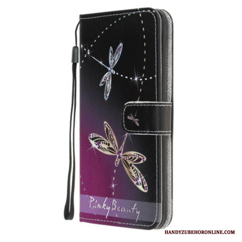 Folio-fodral Samsung Galaxy A52 4G / A52 5G / A52s 5G Med Kedjar Strappy Dragonflies