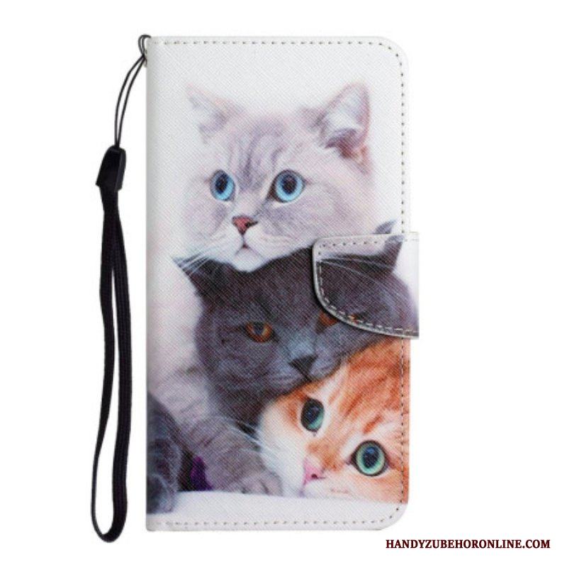 Folio-fodral Samsung Galaxy A54 5G Tales Of Cats With Lanyard