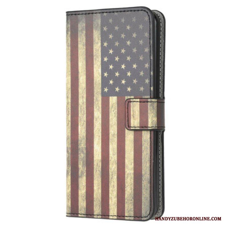 Folio-fodral Samsung Galaxy M12 / A12 Amerikanska Flaggan
