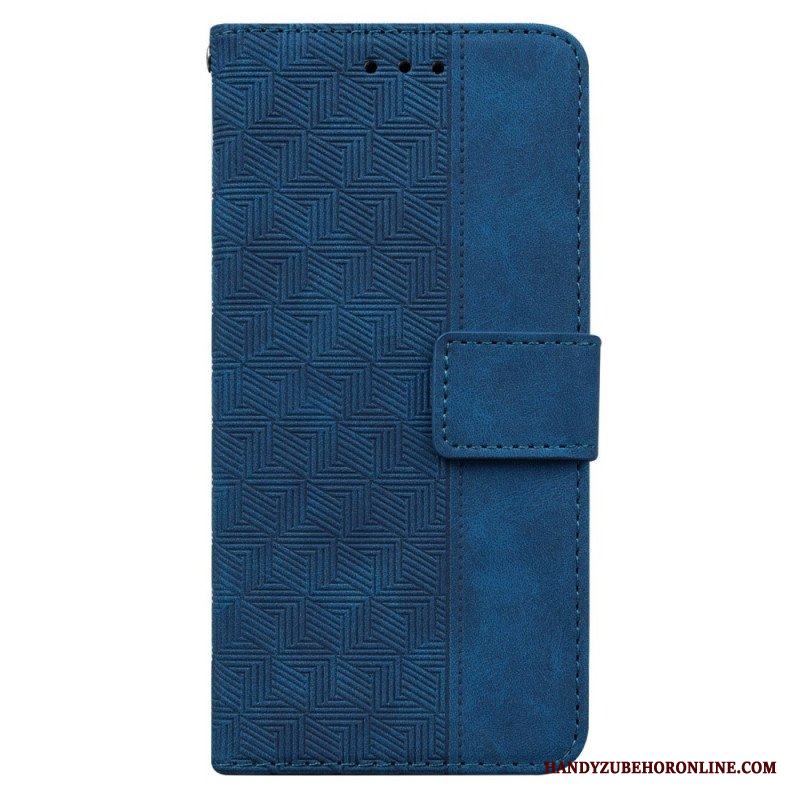 Folio-fodral Samsung Galaxy M13 Med Kedjar Strappy Mönster