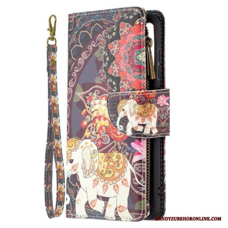 Folio-fodral Samsung Galaxy S21 FE Elephant Zip-ficka