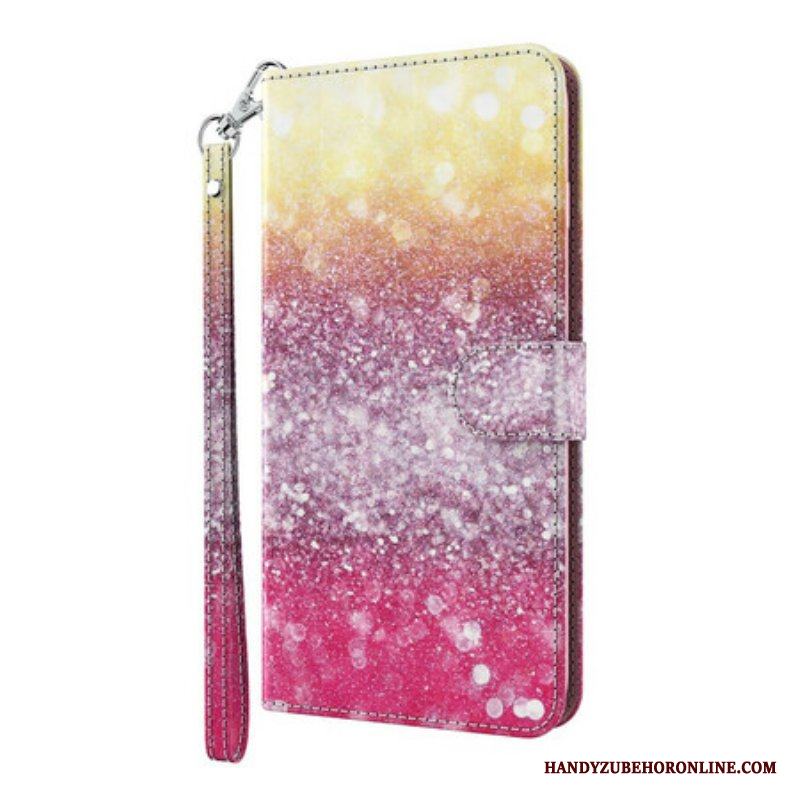 Folio-fodral Samsung Galaxy S21 Plus 5G Magenta Glittergradient