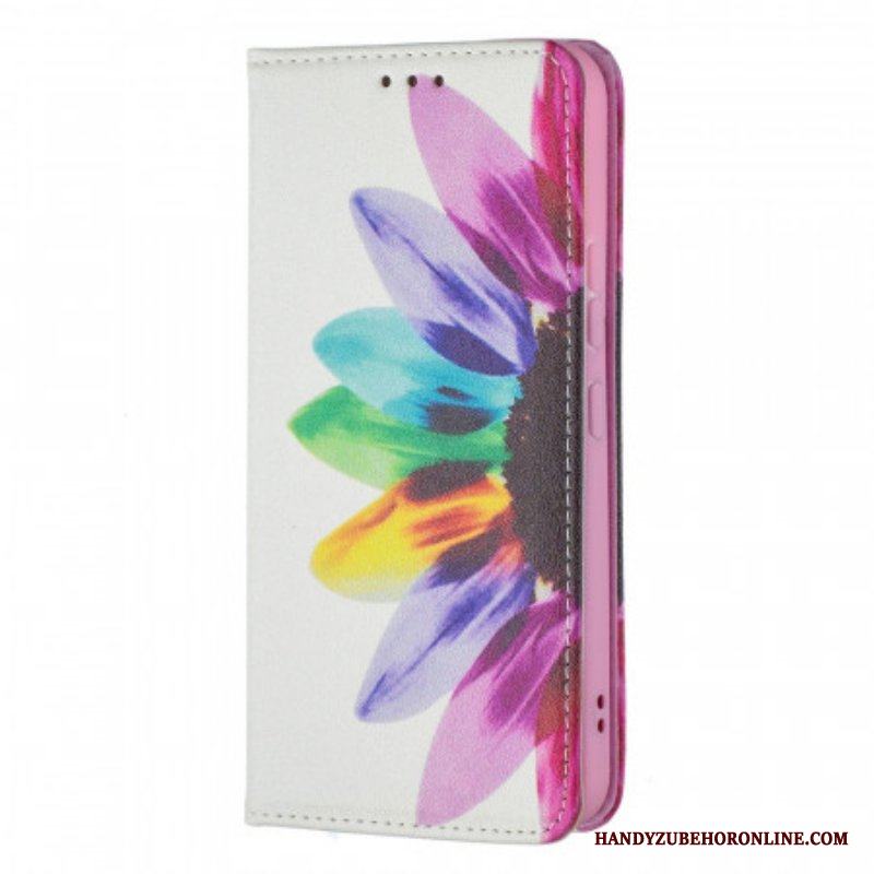 Folio-fodral Samsung Galaxy S22 5G Läderfodral Akvarell Blomma