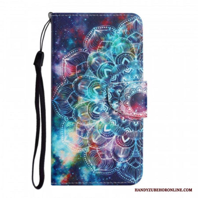 Folio-fodral Samsung Galaxy S22 Plus 5G Med Kedjar Flashy Half Mandala Strappy