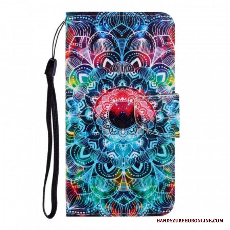 Folio-fodral Samsung Galaxy S22 Ultra 5G Med Kedjar Flashig Strappy Mandala