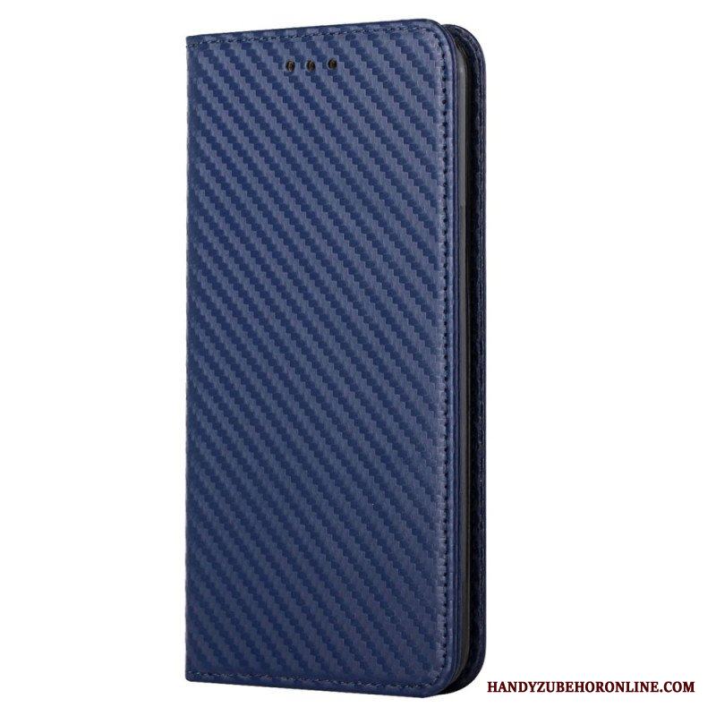 Folio-fodral Samsung Galaxy S23 5G Med Kedjar Läderfodral Strappy Carbon Fiber Style