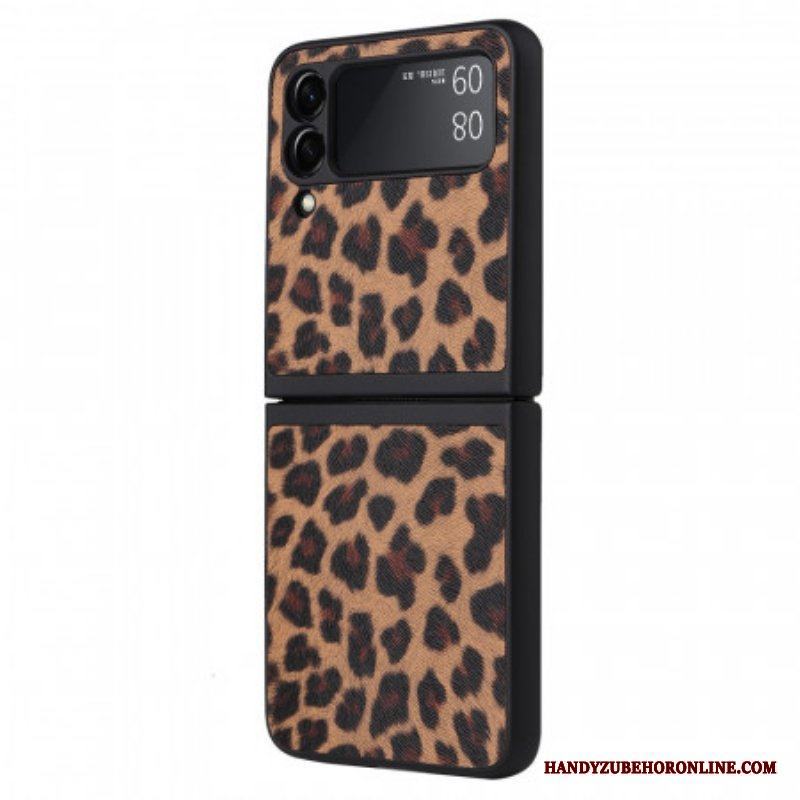 Folio-fodral Skal Samsung Galaxy Z Flip 3 5G Läderfodral Leopard