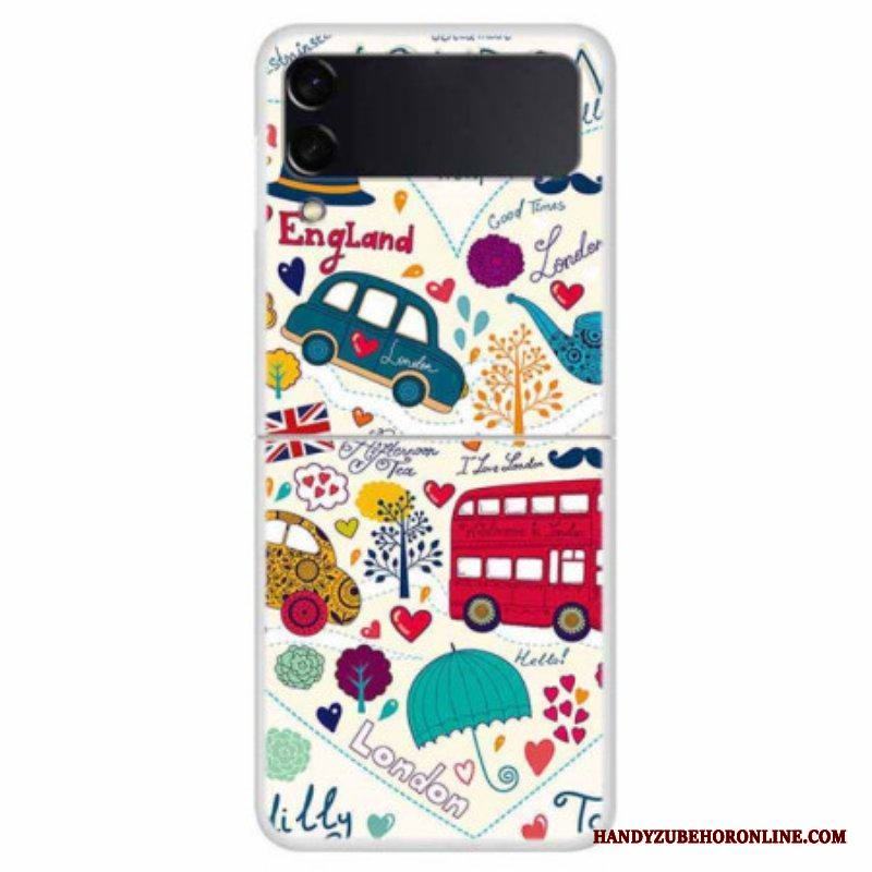 Folio-fodral Skal Samsung Galaxy Z Flip 4 Läderfodral London Livet