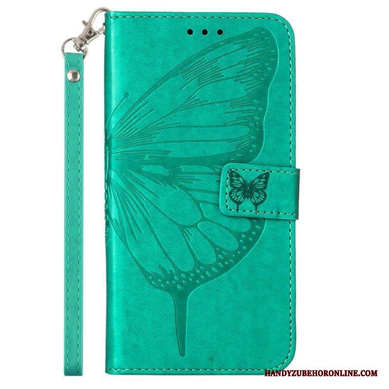 Folio-fodral Xiaomi 13 Lite Butterfly Design Med Lanyard