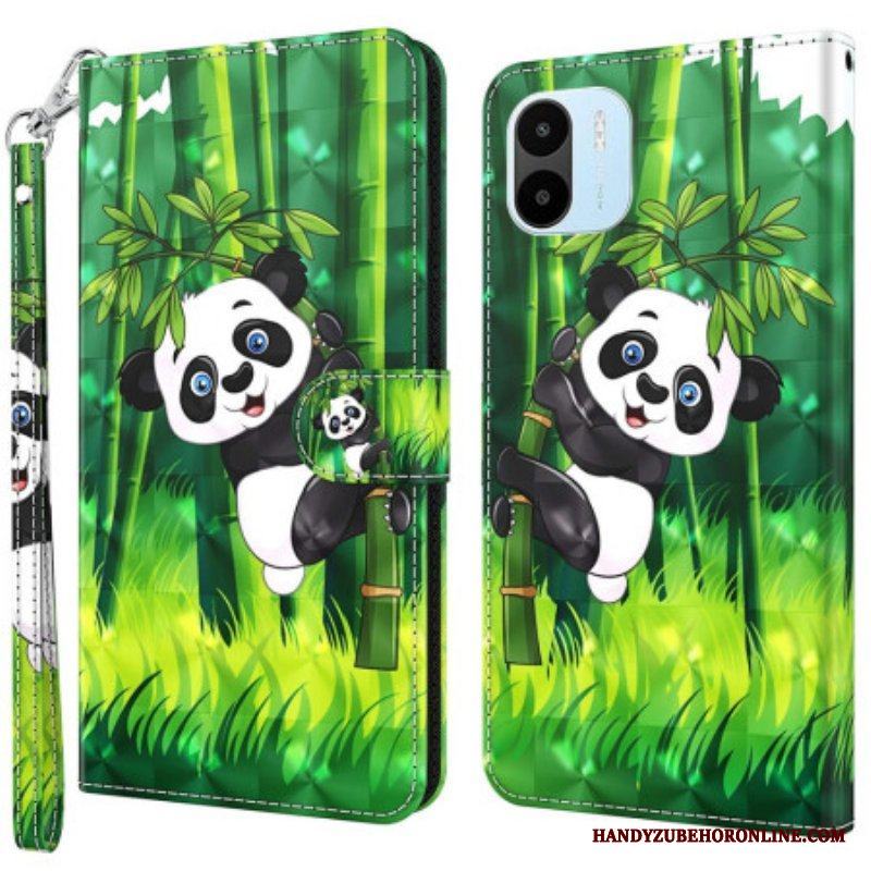 Folio-fodral Xiaomi Redmi A1 Panda Och Bambu