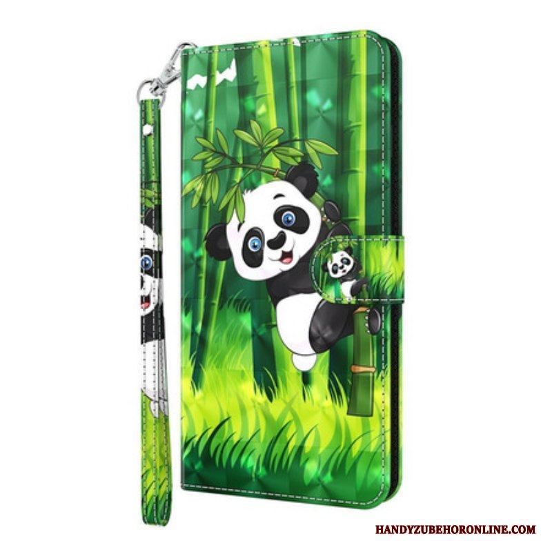Folio-fodral iPhone 13 Pro Panda Och Bambu