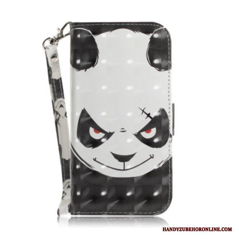 Folio-fodral iPhone 14 Plus Med Kedjar Arg Panda Med Snodd