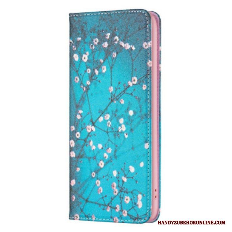 Folio-fodral iPhone 14 Pro Läderfodral Blommor