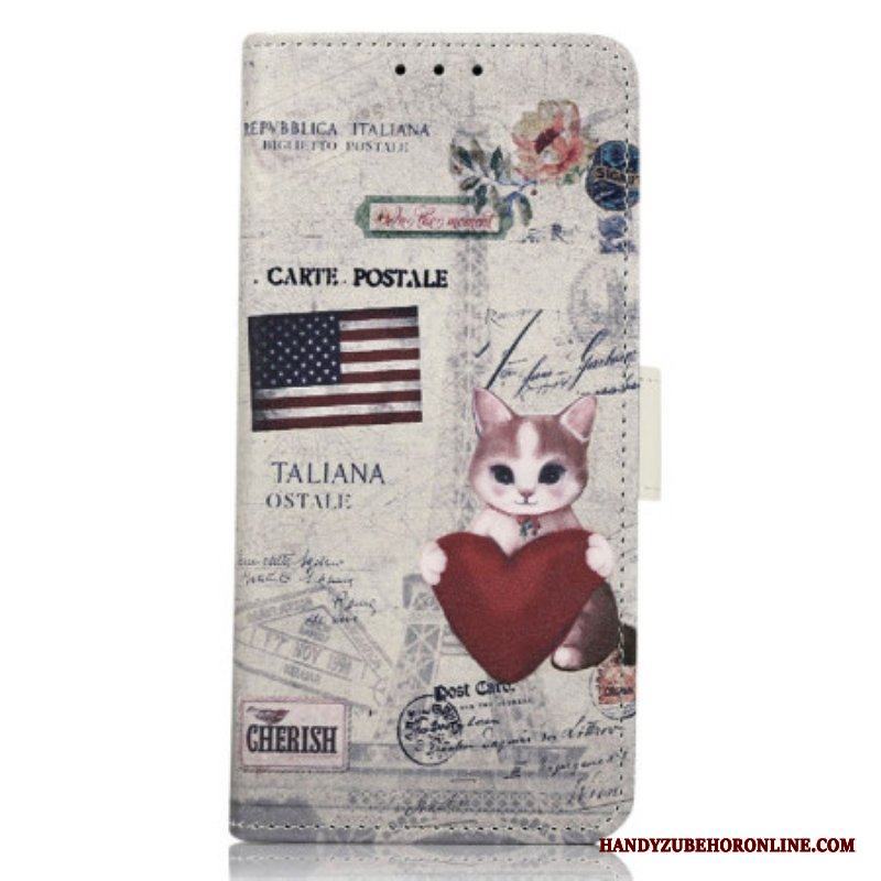 Folio-fodral iPhone 14 Pro Max Resenär Katt
