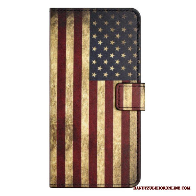 Folio-fodral iPhone 15 Plus Vintage Usa Flagga