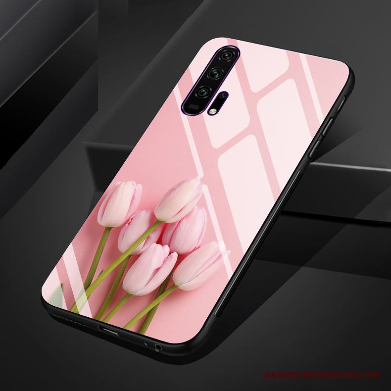 Honor 20 Pro Glas Fodral Silikon Mjuk Rosa All Inclusive Skal Telefon