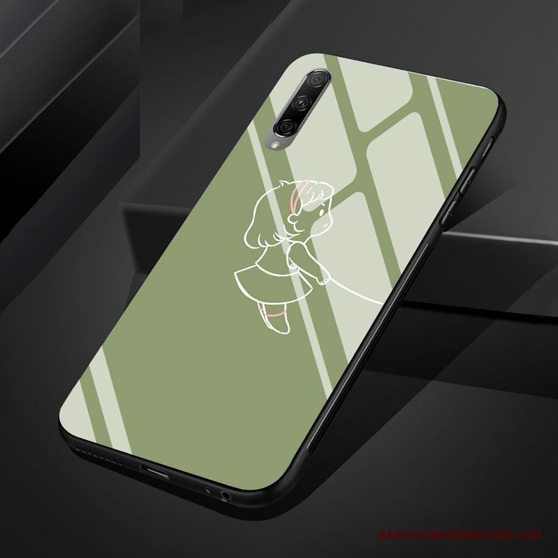 Honor 9x Pro Par Grön Glas Silikon Skal Telefon
