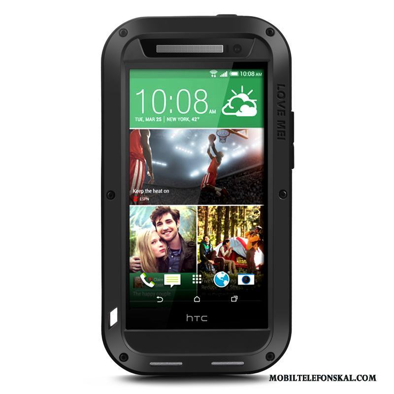 Htc One M8 Nubuck Metall Fodral All Inclusive Skydd Skal Svart