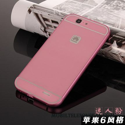 Huawei Ascend G7 Frame Rosa Fodral Skal Telefon Fallskydd Bakre Omslag Metall