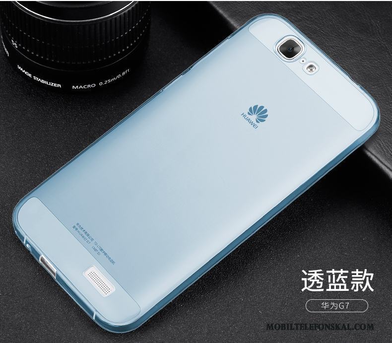 Huawei Ascend G7 Ljusblå Fodral Silikon Transparent Skal Telefon Skydd Lätt Och Tunt