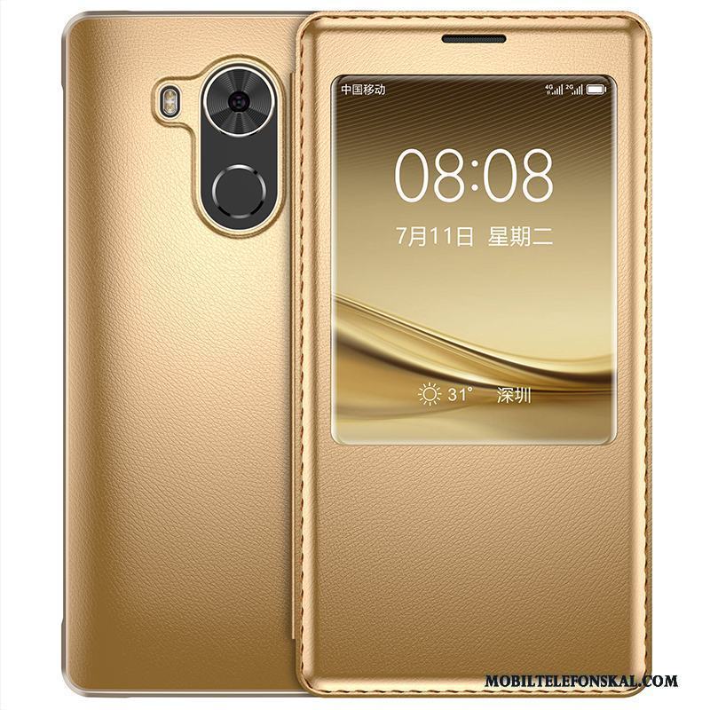 Huawei Ascend Mate 7 All Inclusive Täcka Fodral Läderfodral Fallskydd Guld Skal Telefon