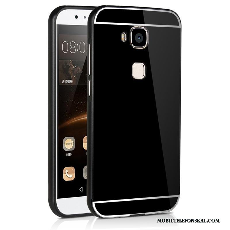 Huawei G7 Plus Bakre Omslag Skal Telefon Skydd Metall Tunn Mobil Telefon Svart