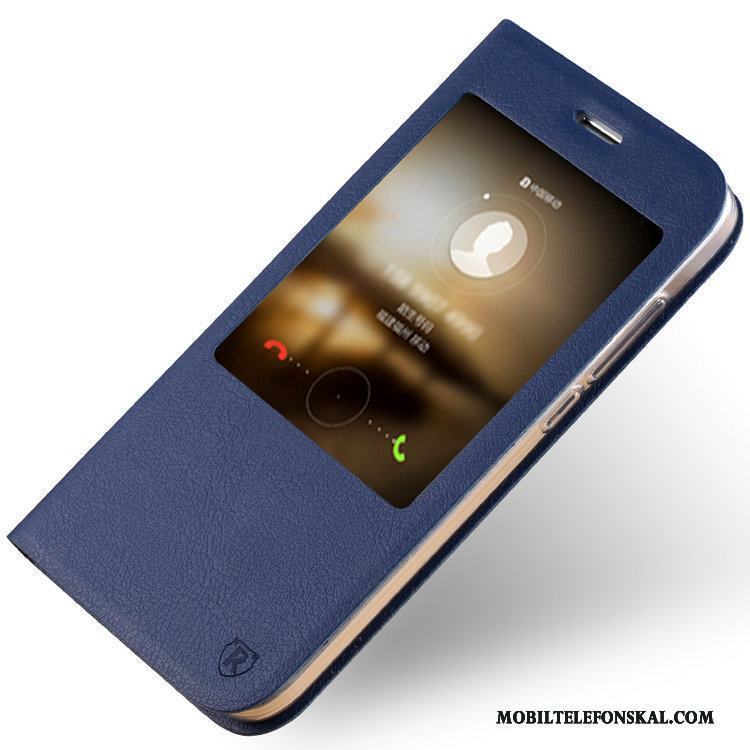 Huawei G7 Plus Fodral Skal Telefon Läderfodral Blå Täcka