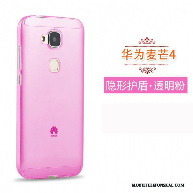 Huawei G7 Plus Skal Skydd Tunn Silikon Rosa Mjuk Transparent Hög