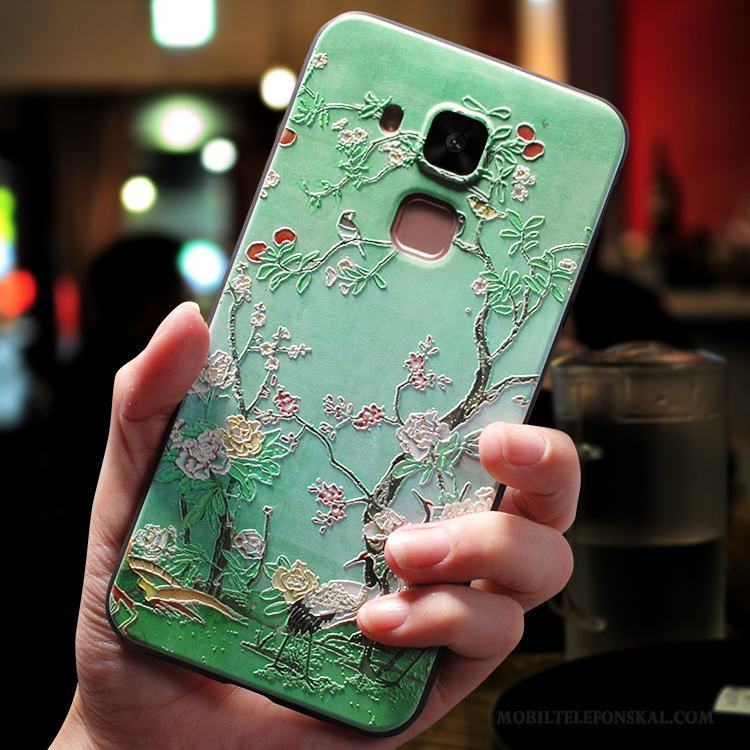Huawei G9 Plus All Inclusive Hängsmycken Grön Skal Telefon Fallskydd Kinesisk Stil Silikon