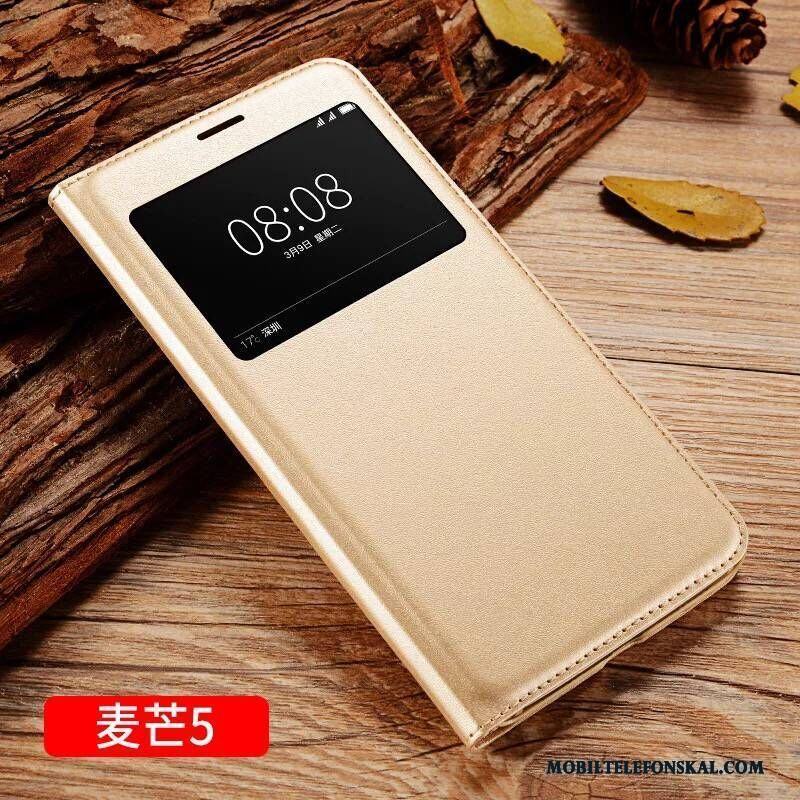 Huawei G9 Plus Fodral Skal Telefon Clamshell Guld Läderfodral All Inclusive Skydd