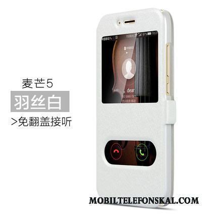 Huawei G9 Plus Fodral Skal Telefon Clamshell Skydd Läderfodral Vit Fallskydd