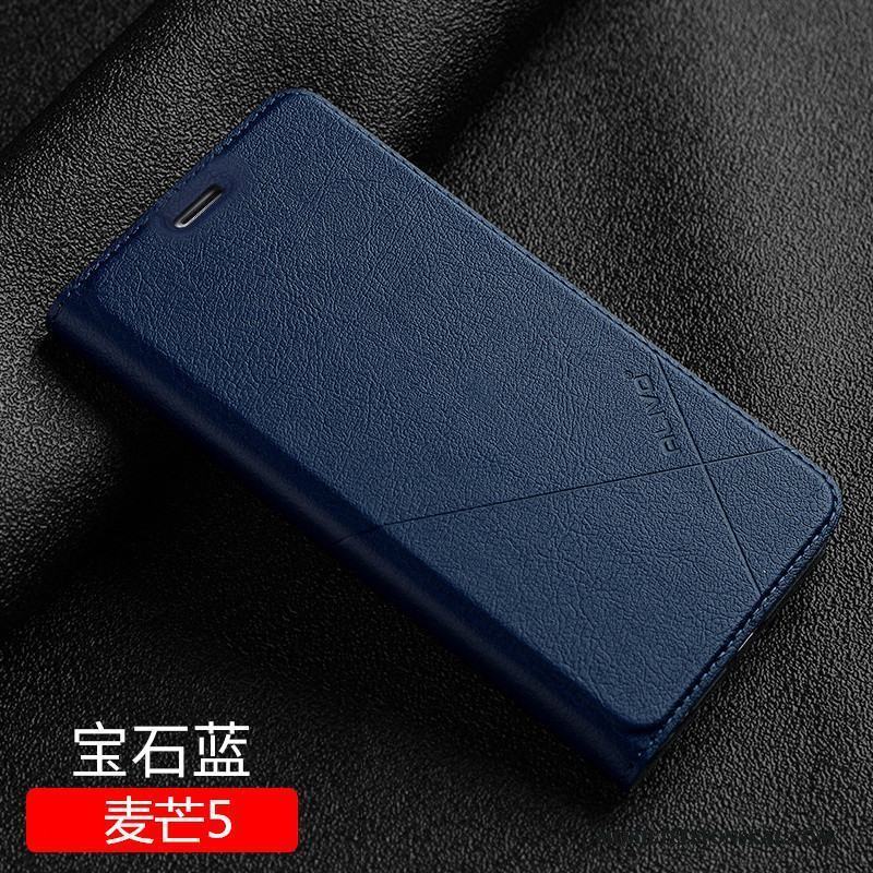 Huawei G9 Plus Läderfodral Fallskydd Clamshell Skal Telefon Mörkblå