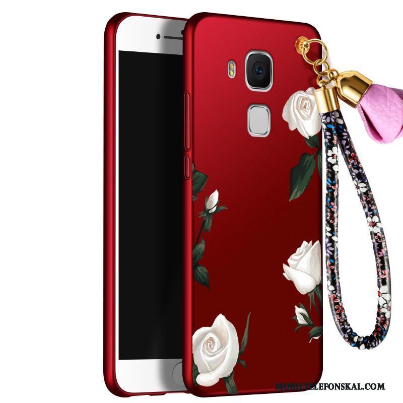 Huawei G9 Plus Skal Skydd Fallskydd Fodral Nubuck Röd Silikon Trend