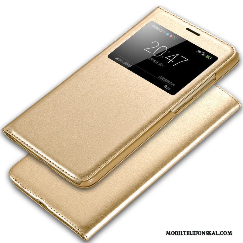 Huawei G9 Plus Täcka Skal Telefon Läderfodral Guld Skydd