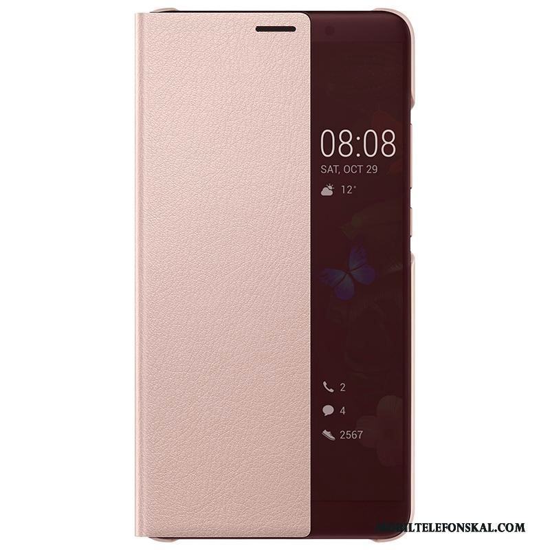 Huawei Mate 10 Fodral Läderfodral Rosa Skal Telefon Clamshell Skydd