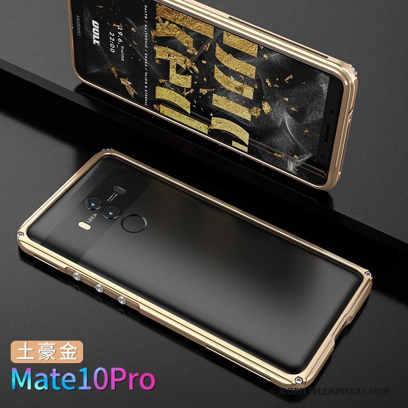 Huawei Mate 10 Pro Guld Metall Personlighet Frame Trend Varumärke Skal Telefon Kreativa