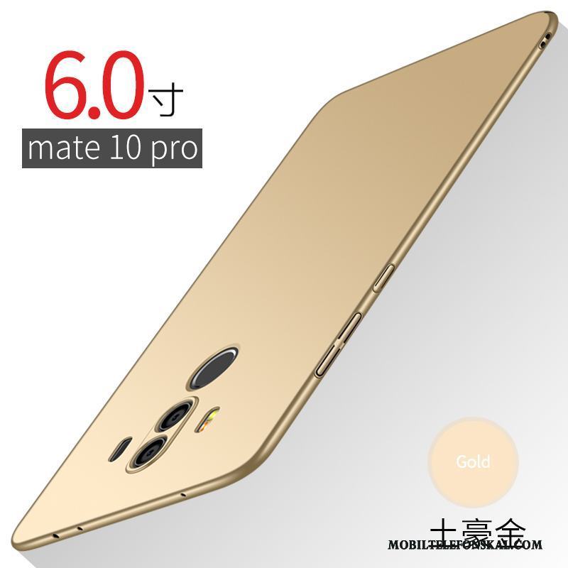 Huawei Mate 10 Pro Skal Hård Telefon Fallskydd Slim Guld Nubuck