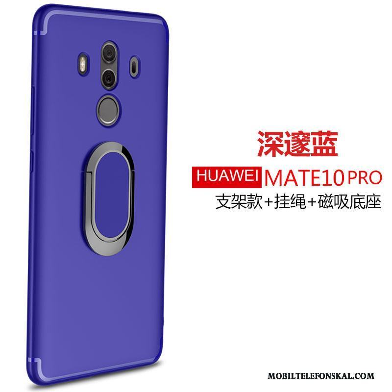 Huawei Mate 10 Pro Skal Silikon Mjuk Fallskydd Blå Fodral Ring Hängsmycken