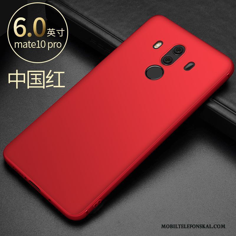 Huawei Mate 10 Pro Skal Telefon Enkel Nubuck Mjuk Slim Fallskydd Röd
