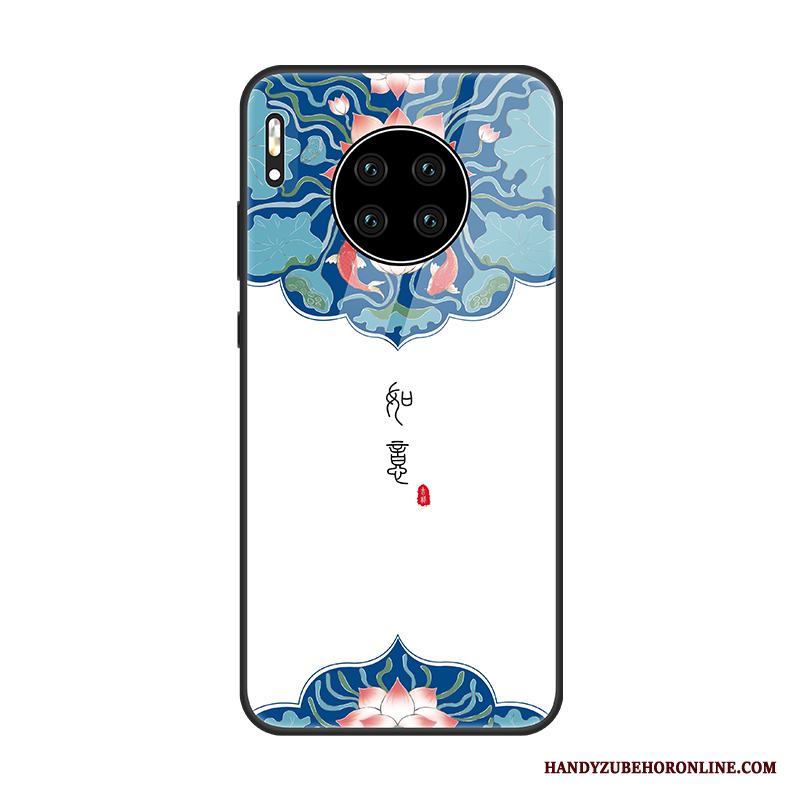 Huawei Mate 30 Pro Ny Vit Skal Telefon Kinesisk Stil Palats Originalitet Glas
