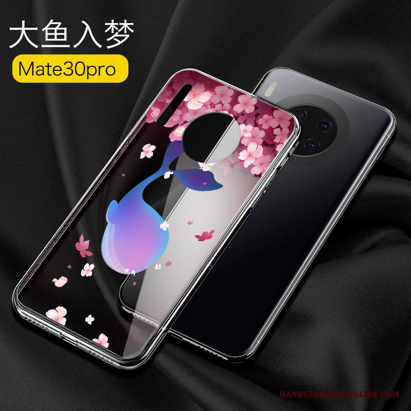 Huawei Mate 30 Pro Transparent Glas Skal Telefon Personlighet Fodral Slim Trend Varumärke