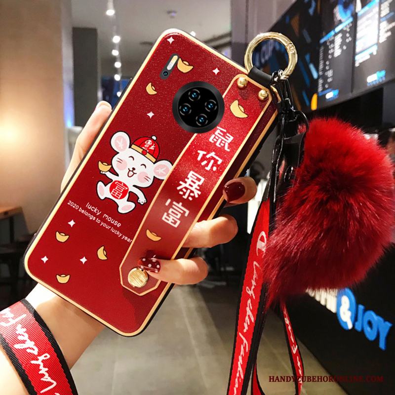 Huawei Mate 30 Råtta Fallskydd Skal Telefon Kreativa Ny Röd Net Red