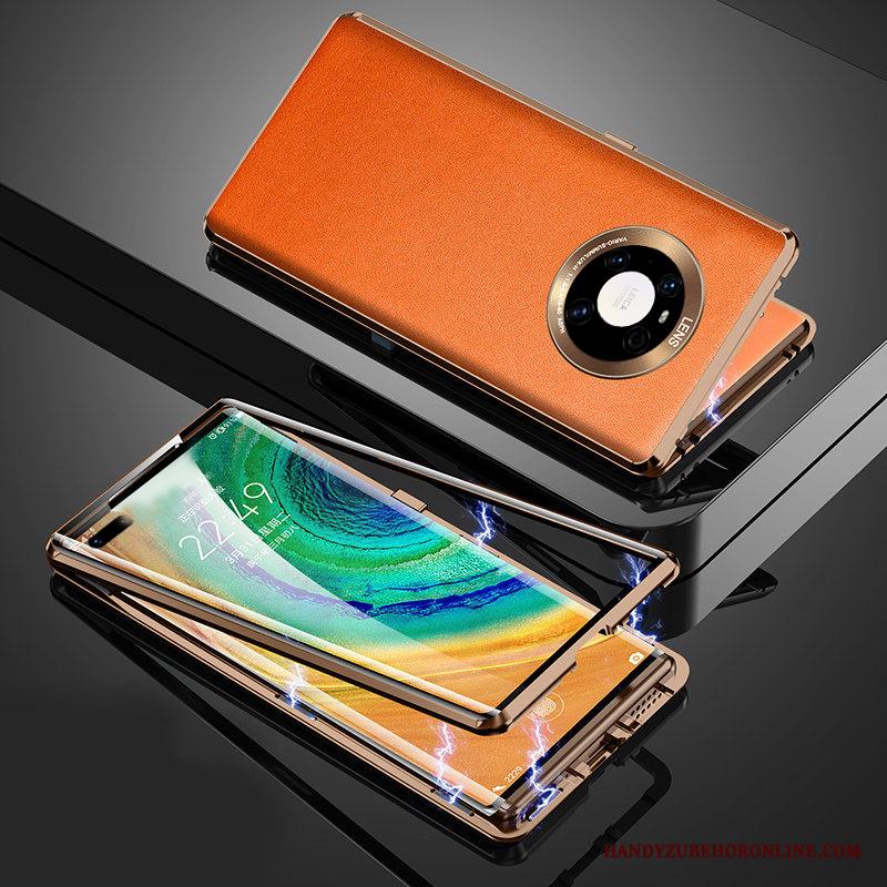 Huawei Mate 40 Pro Orange Fallskydd Skal Ny Fodral Telefon Glas